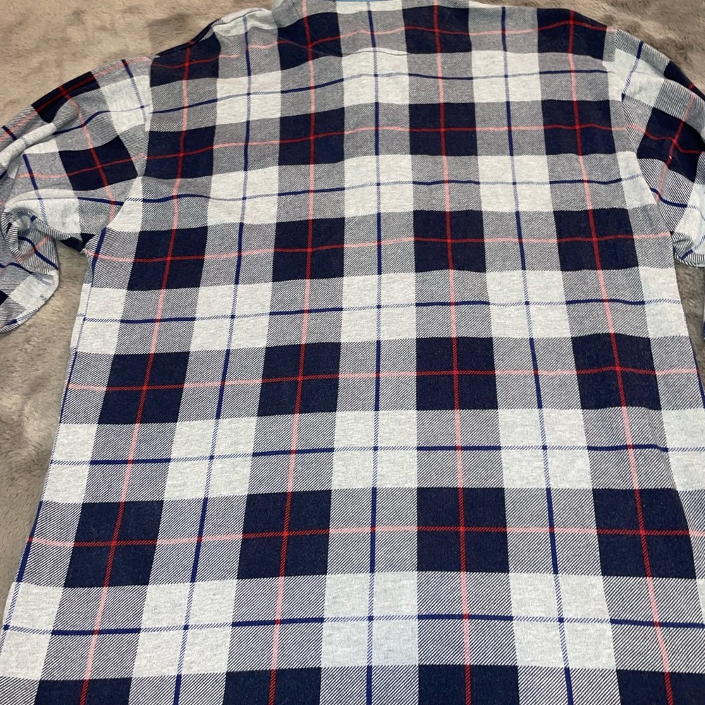 Chaps Ralph Lauren long sleeve checkered polo size L, blue/gray/red - Picture 6 of 9